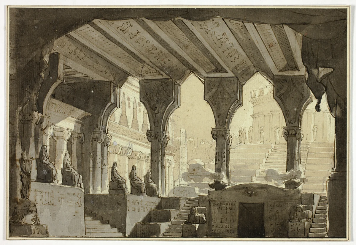 Stage Design by Louis Jean Desprez, drawing, 1763-1804