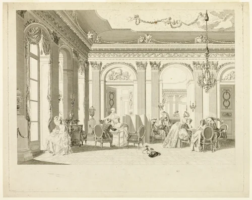 The Drawing Room by François Dequevauviller, print, 1783