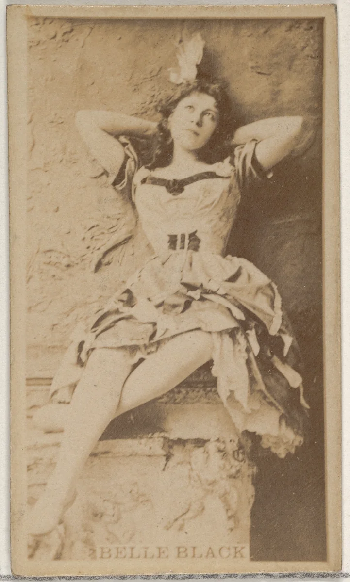 Belle Black, from the Actors and Actresses series (N45, Type 8) for Virginia Brights Cigarettes by Allen & Ginter, photograph, 1885-1891