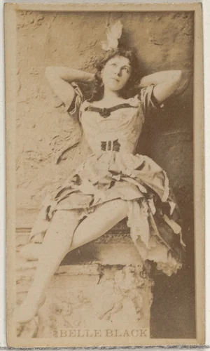 Belle Black, from the Actors and Actresses series (N45, Type 8) for Virginia Brights Cigarettes by Allen & Ginter, photograph, 1885-1891