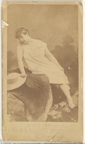 Clara Davis, from the Actors and Actresses series (N45, Type 1) for Virginia Brights Cigarettes by Allen & Ginter, photograph, 1885-1891