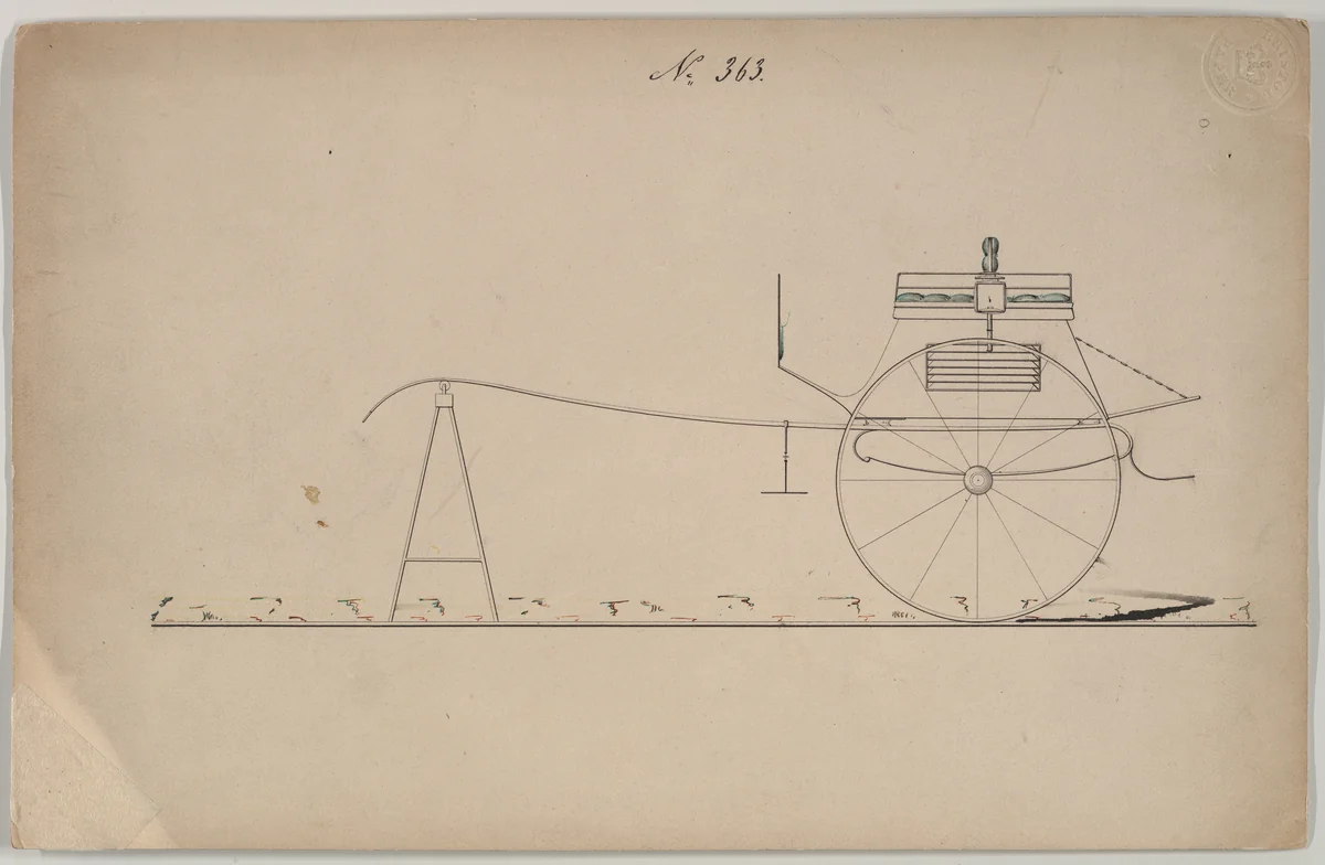 Dog Cart #363 by Brewster & Co., drawing, 1850-1865
