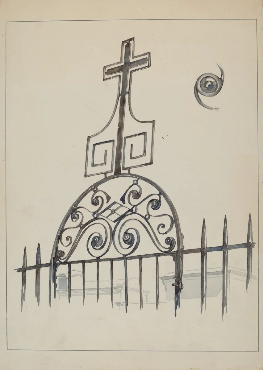 Iron Cross - Gate Ornament by Aurelia Arbo, index of american design, 1936