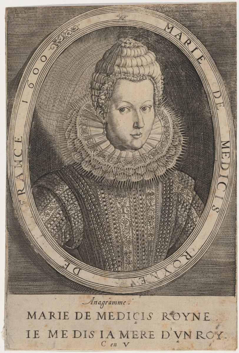 Marie de Medici, Wife of Henry IV of France by Unknown 19th Century, print, 1800-1899