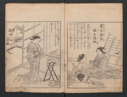 Illustrated Proverbs, The Illustrated Lives of Women (Ehon Mitsuwagusa) 絵本三津輪草 by Nishikawa Sukenobu (西川祐信), book, 1741