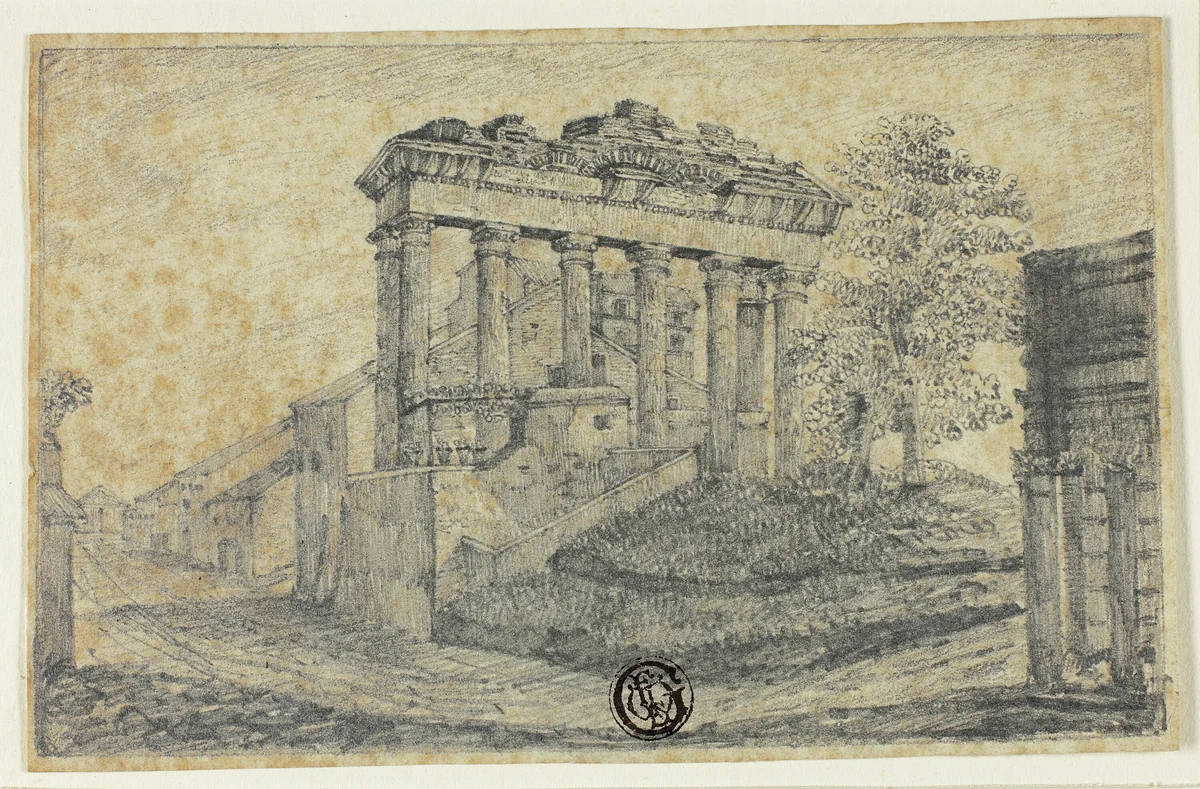 Temple of Concord at Foot of Campidoglio by Unknown Artist, drawing, 1800-1899
