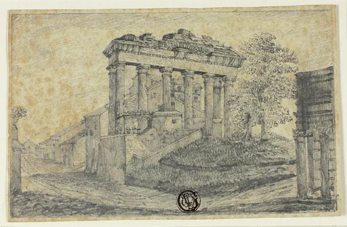Temple of Concord at Foot of Campidoglio by Unknown Artist, drawing, 1800-1899