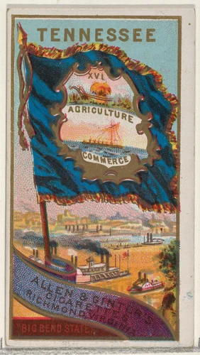 Tennessee, from Flags of the States and Territories (N11) for Allen & Ginter Cigarettes Brands by Allen & Ginter, print, 1888