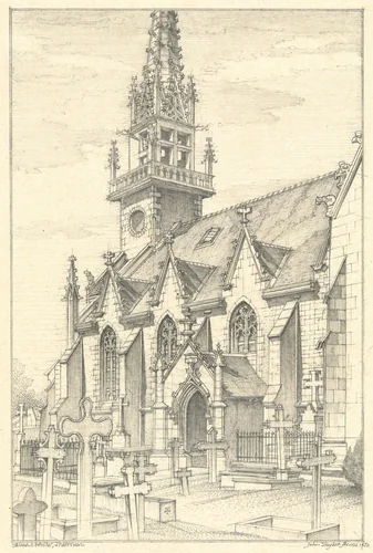 The Clock Tower, Trébrivan by John Taylor Arms, drawing, 1950