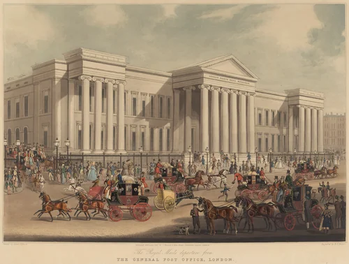 The Royal Mails Departure from the General Post Office, London by James Pollard, print, 1830