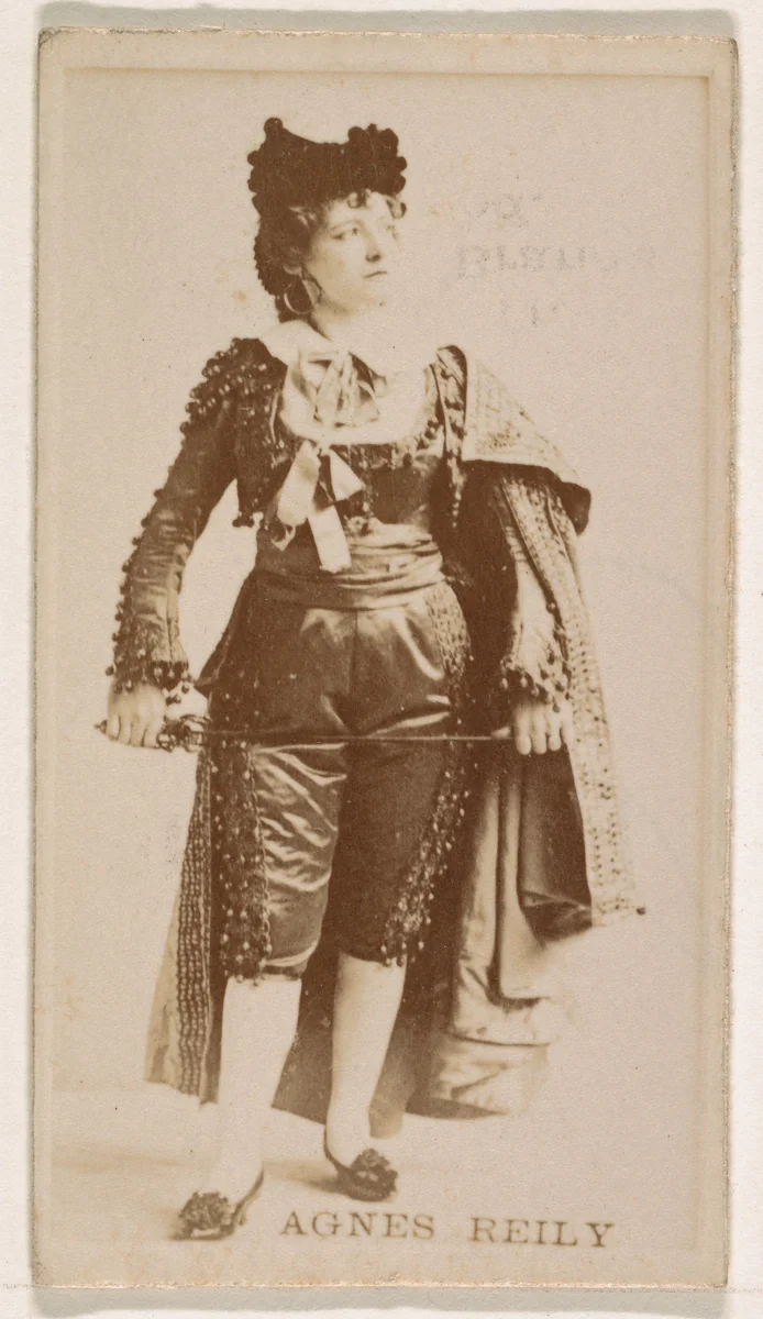 Agnes Reily, from the Actresses series (N245) issued by Kinney Brothers to promote Sweet Caporal Cigarettes by Kinney Brothers Tobacco Company, photograph, 1890