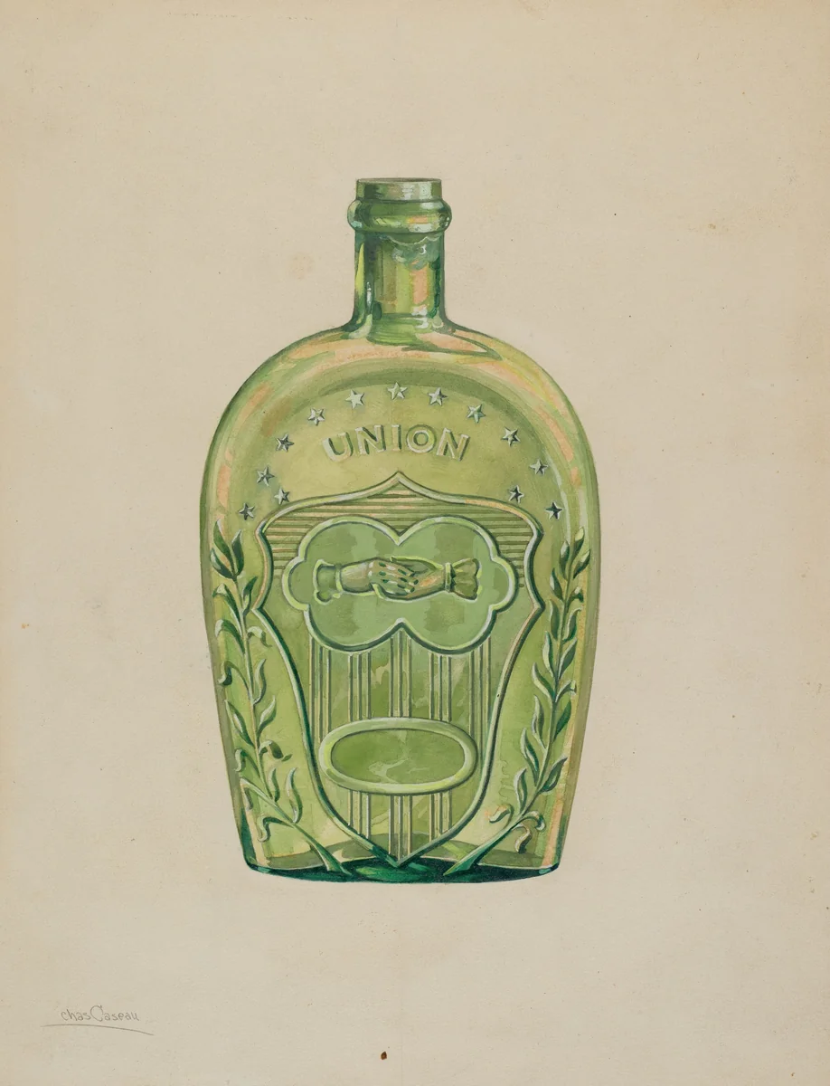 Liquor Flask by Charles Caseau, index of american design, 1935-1942