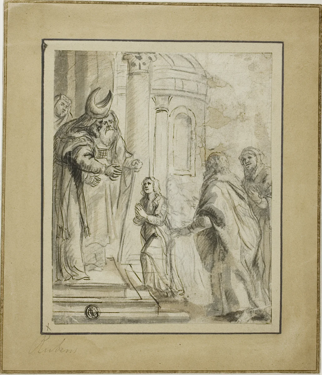Presentation of the Virgin by Peter Paul Rubens, drawing, 1597-1700