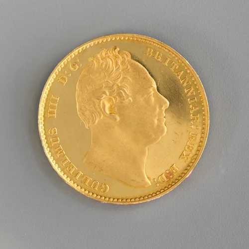 Proof sovereign of William IV by William Wyon, metalwork, 1831