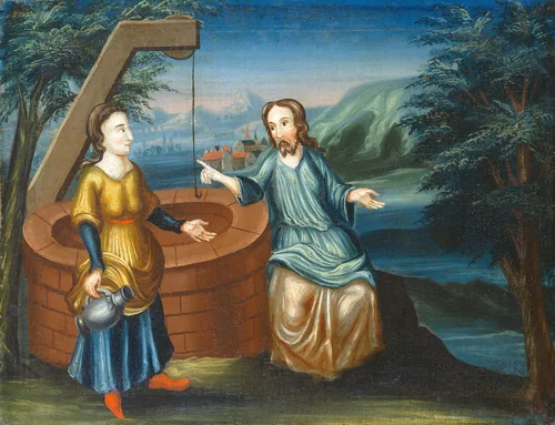 Christ and the Woman of Samaria by American 18th Century, painting, 1720-1740