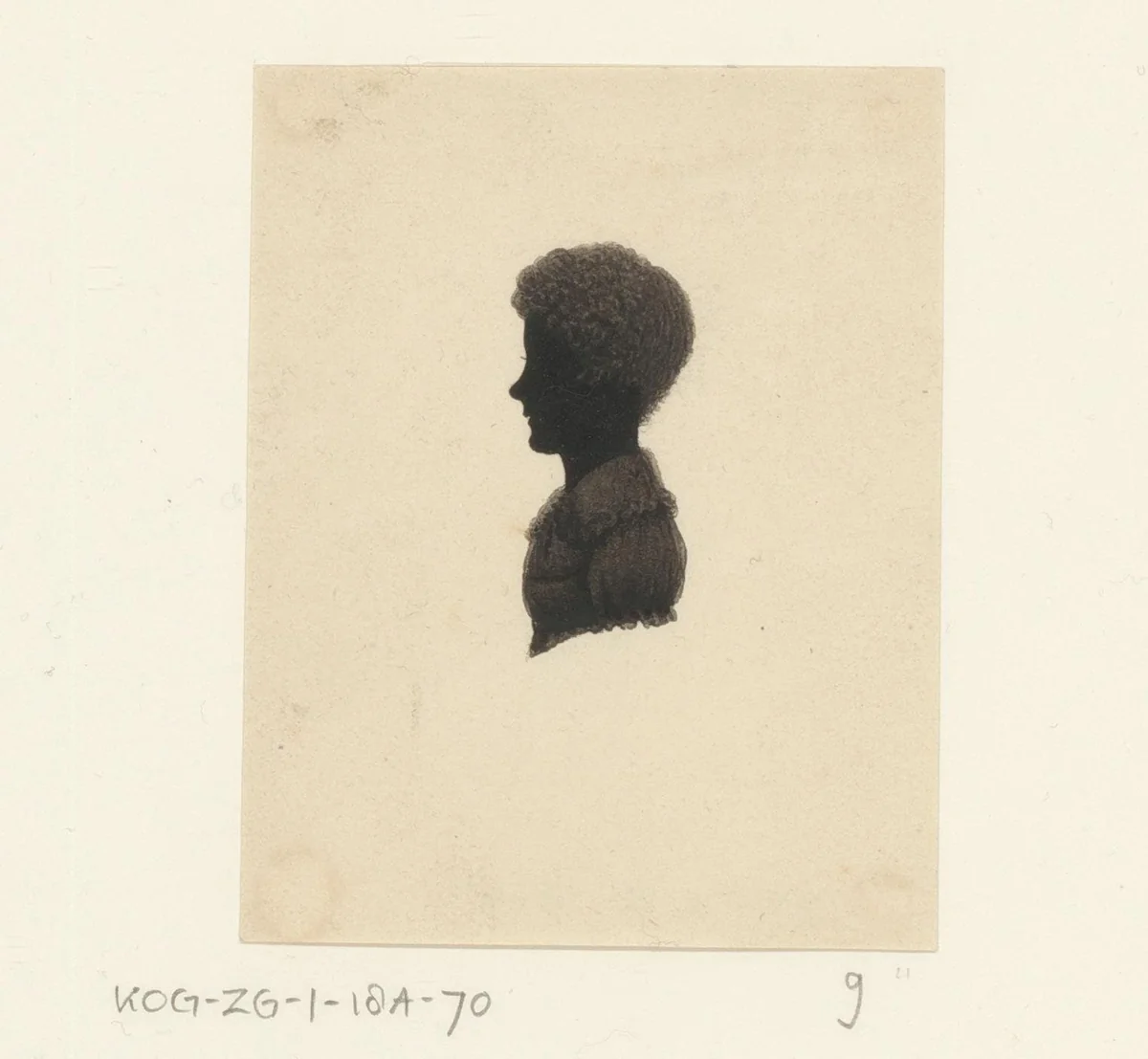 Silhouetportret van een onbekend meisje by anonymous, other, 1775-1849
