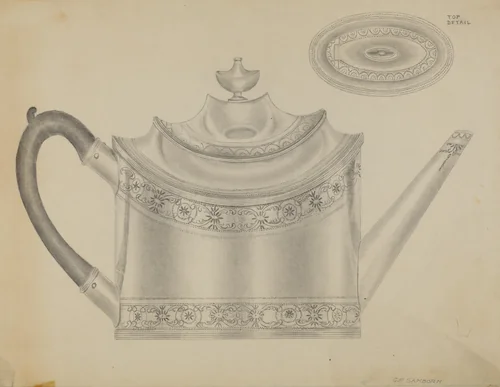 Silver Teapot by Gordon Sanborn, index of american design, 1936