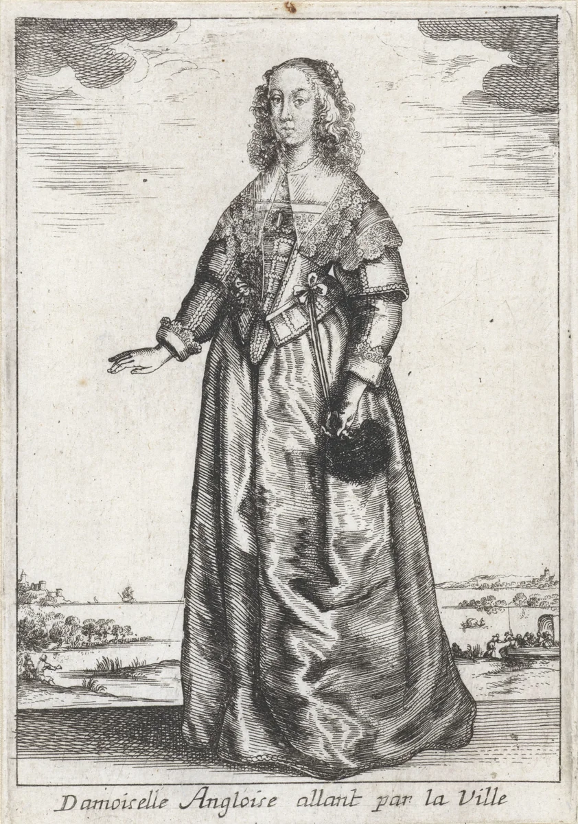 Damoiselle Angloise allant par la Ville by anonymous, print, 1662