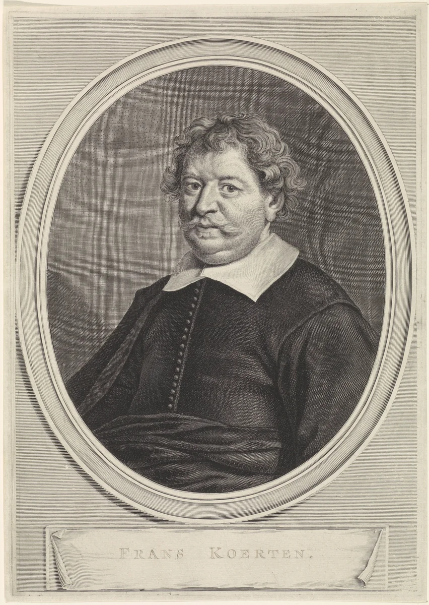 Portret van Frans Koerten by Theodor Matham, print, 1661