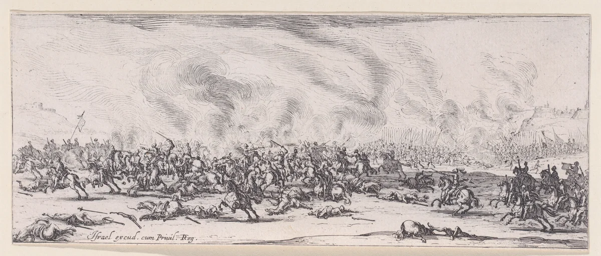 La Bataille (The Battle), plate 3 from "Les Misères et les Mal-Heures de la Guerre" (The Miseries and Misfortunes of War) by Jacques Callot, print, 1633