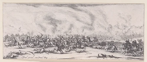La Bataille (The Battle), plate 3 from "Les Misères et les Mal-Heures de la Guerre" (The Miseries and Misfortunes of War) by Jacques Callot, print, 1633