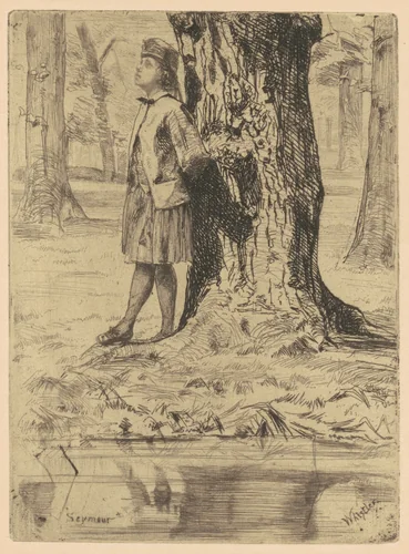 Seymour Standing Under a Tree by James McNeill Whistler, print, 1858-1859