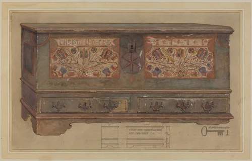 Pa. German Chest by Elmer G. Anderson, index of american design, 1936