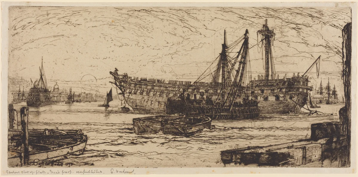 Breaking Up of the Agamemnon by Francis Seymour-Haden, print, 1870