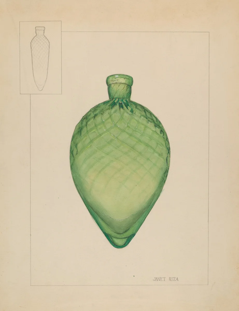 Flask by Janet Riza, index of american design, 1935-1942