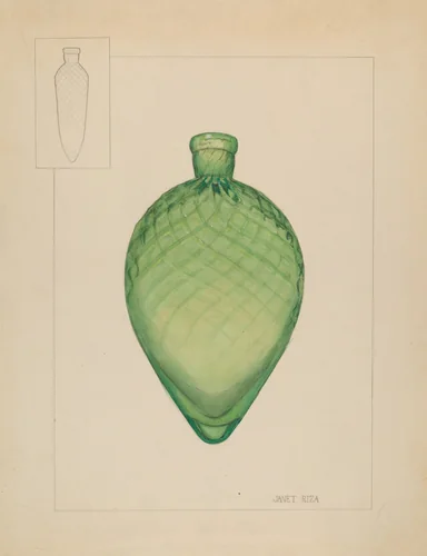 Flask by Janet Riza, index of american design, 1935-1942