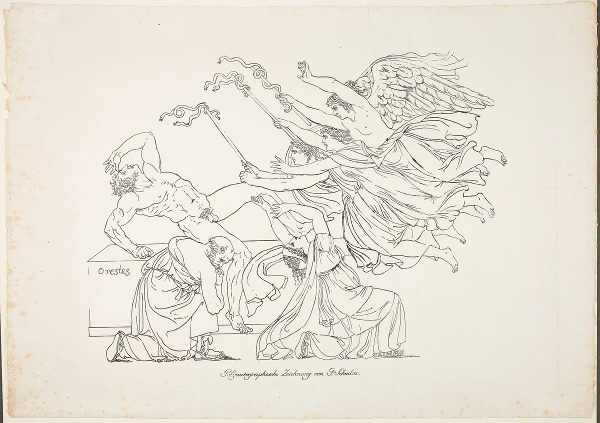 Persecution of Orestes by Johann Gottfried Schadow, print, 1804