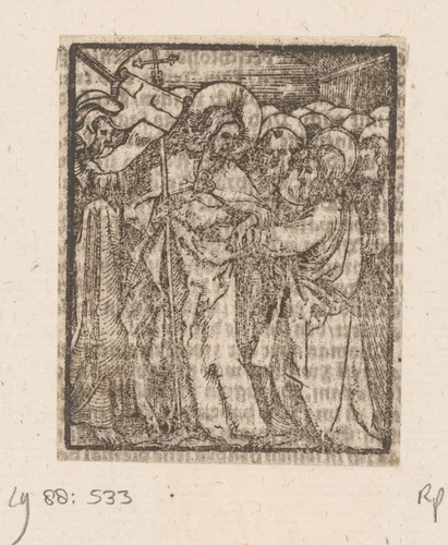 Ongelovige Thomas by anonymous, print, 1536