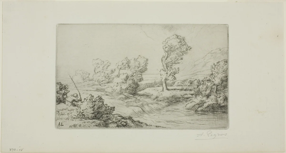 Banks of the Marne by Alphonse Legros, print, 1878-1888