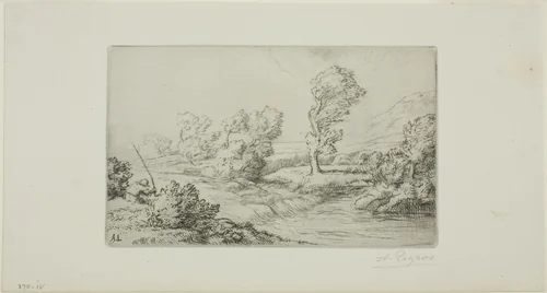 Banks of the Marne by Alphonse Legros, print, 1878-1888