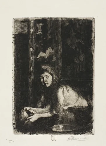 Woman with a Vase by Albert Besnard, print, 1894