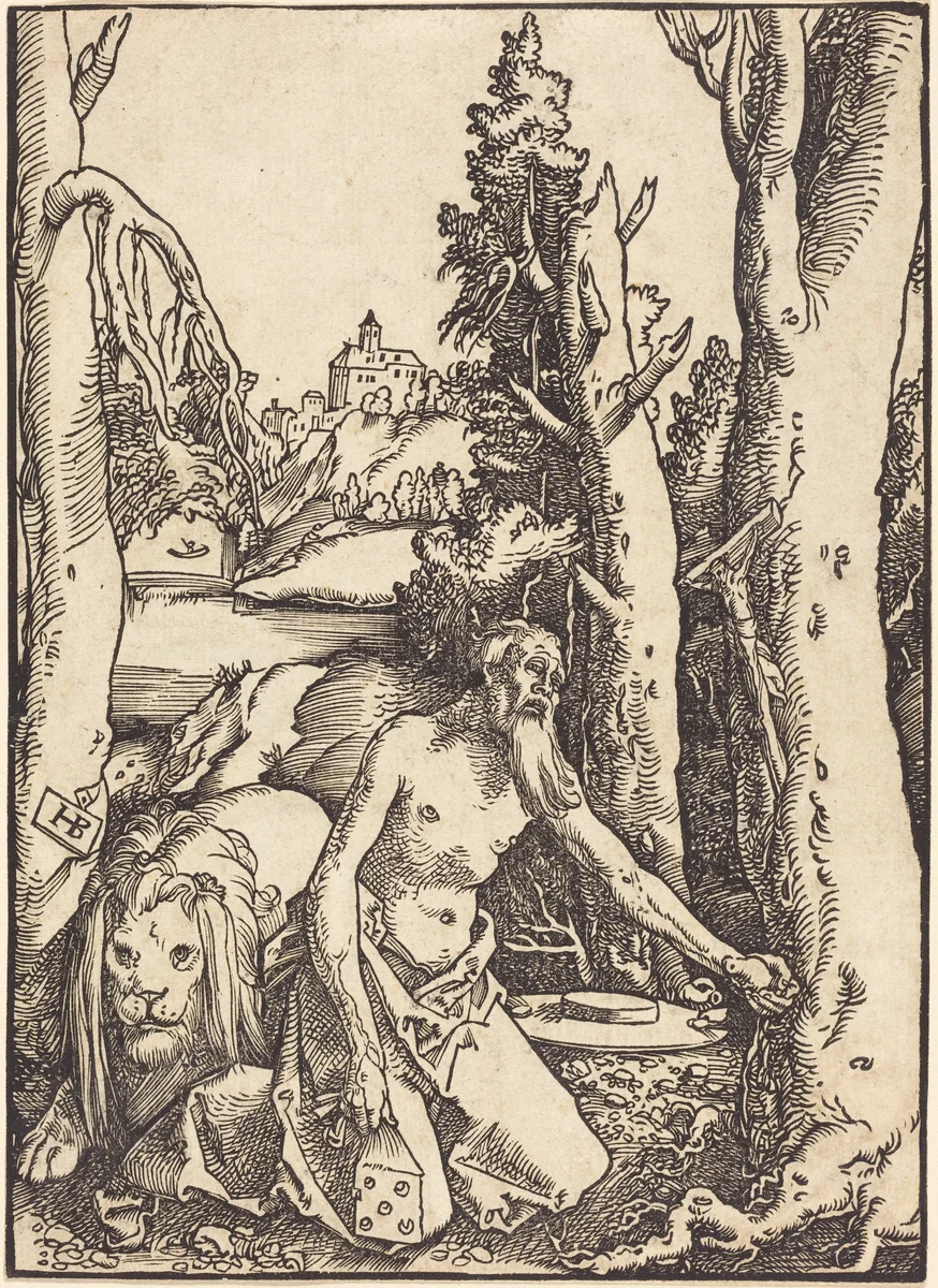 Saint Jerome in the Desert by Hans Baldung Grien, print, 1511