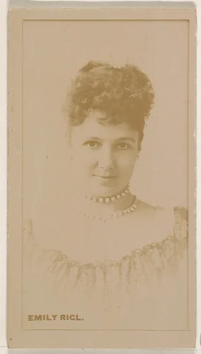 Emily Rigl, from the Actresses series (N245) issued by Kinney Brothers to promote Sweet Caporal Cigarettes by Kinney Brothers Tobacco Company, photograph, 1890