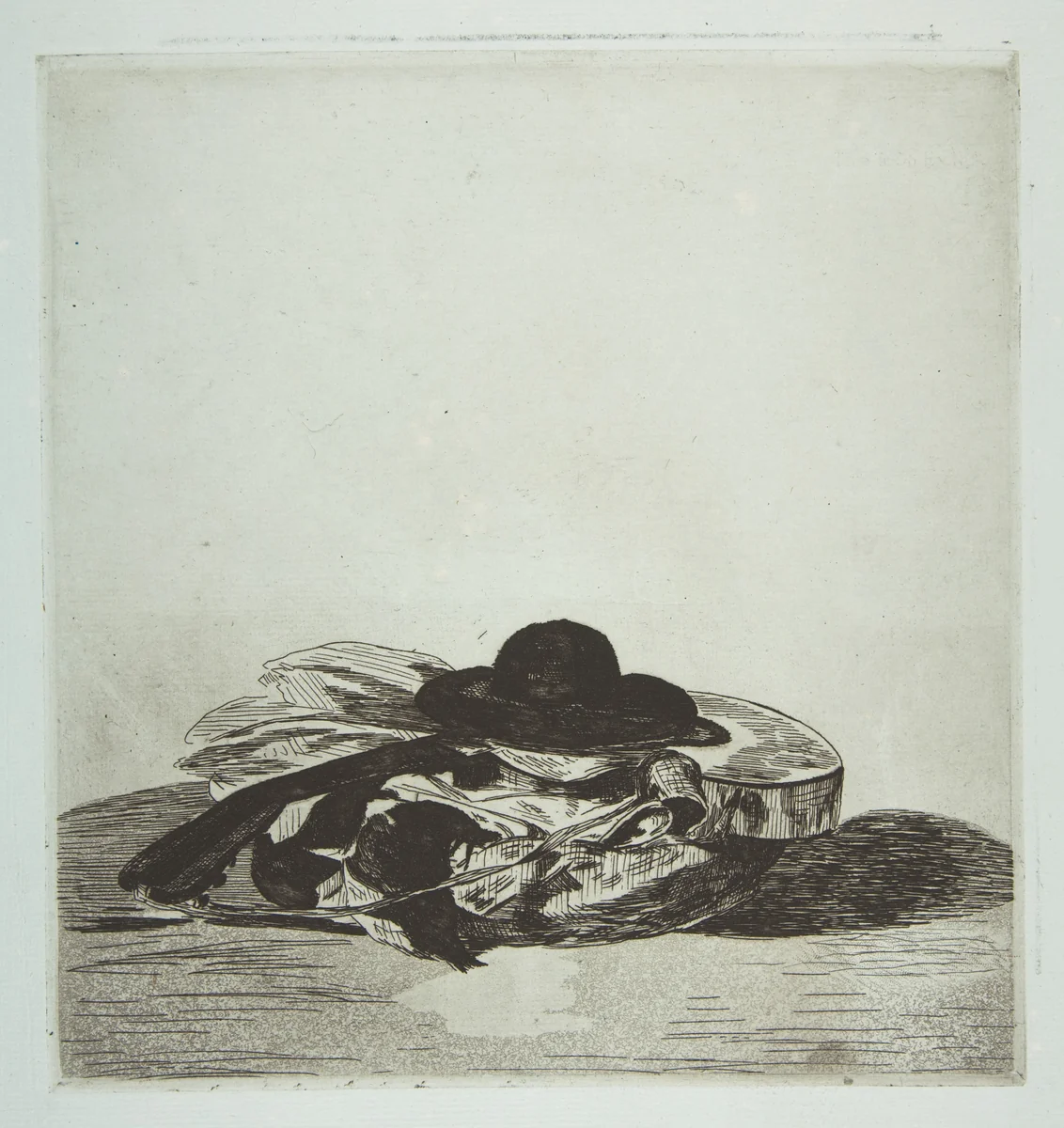 Hat and Guitar. Cover design for "Eaux-fortes par Edouard Manet," an album of fourteen etchings by Edouard Manet, print, 1862