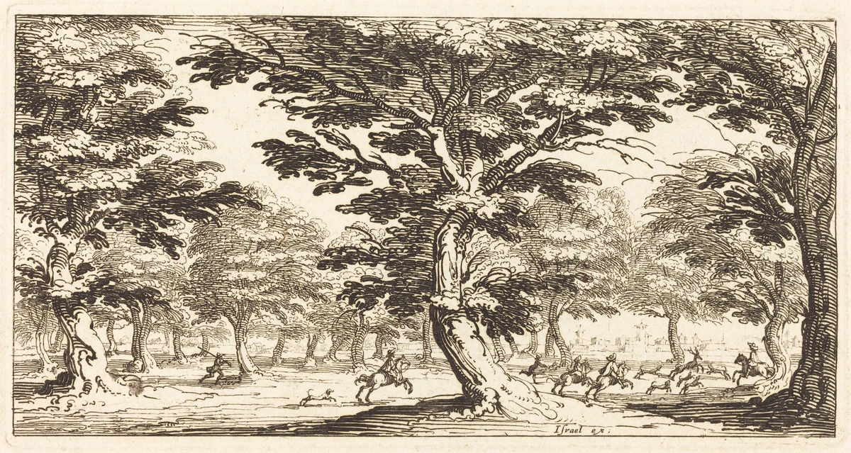 Landscape by Jacques Callot, print, 1635