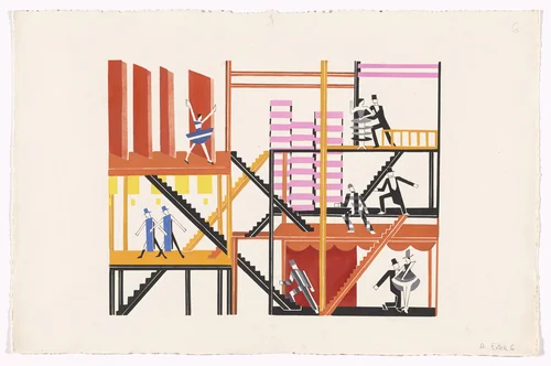 Project for an Operetta (Projet pour une opérette) from Alexandra Exter: Stage Sets (Alexandra Exter: Décors de théâtre) by Alexandra Exter, print, 1927