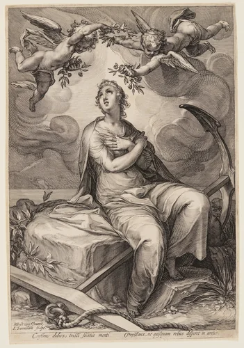 Hope, from Three Cardinal Virtues by Jan Saenredam, print, 1601