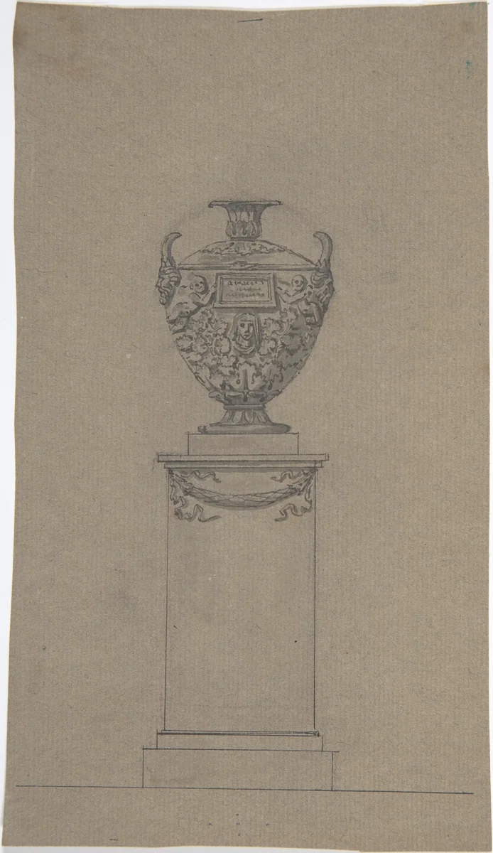 Design for a Tomb with an Urn by Johann Gottfried Schadow, drawing, 1764-1850