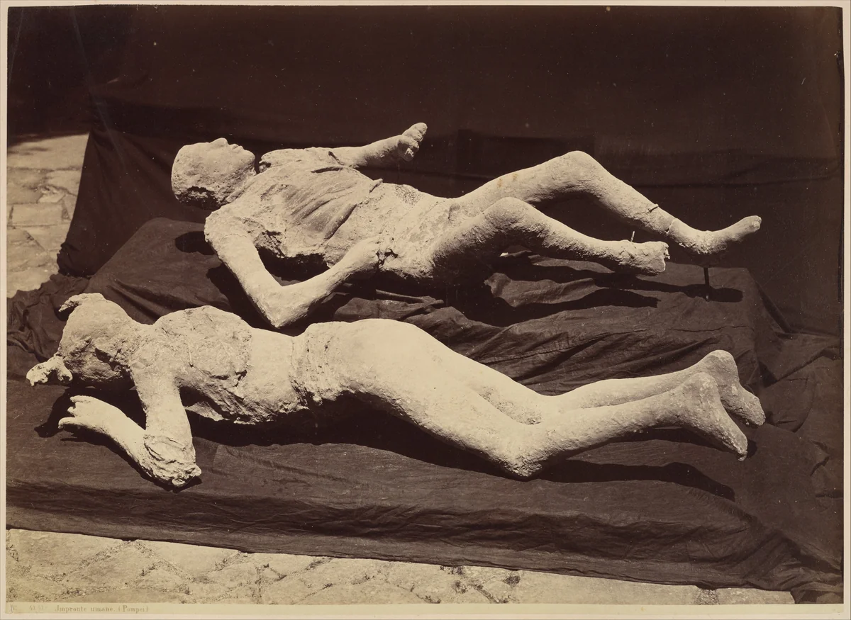 [Plaster Casts of Bodies, Pompeii] by Giorgio Sommer, photograph, 1870-1880