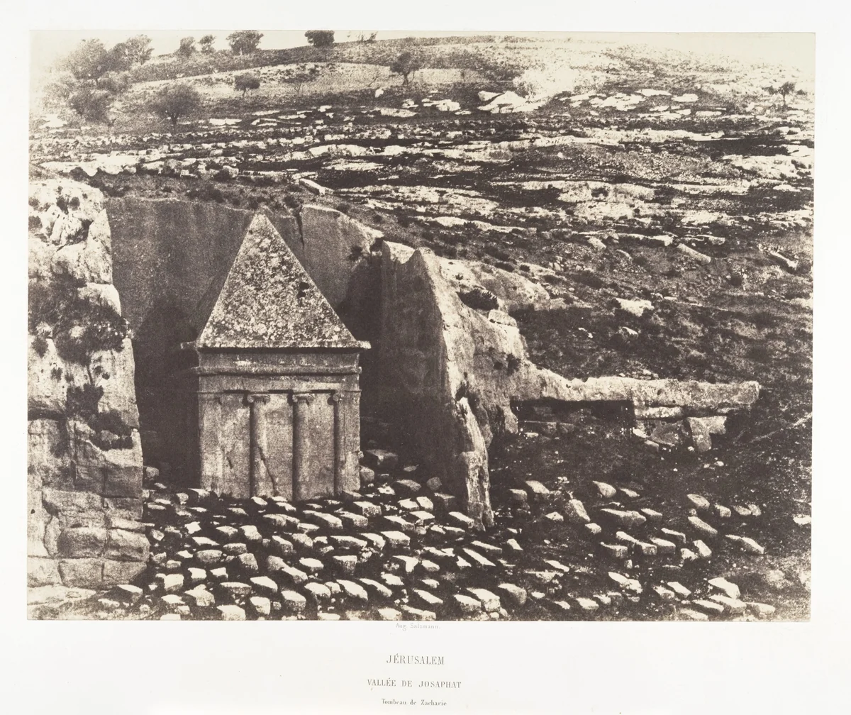 Jérusalem, Vallée de Josaphat, Tombeau de Zacharie by Auguste Salzmann, photograph, 1854-1859