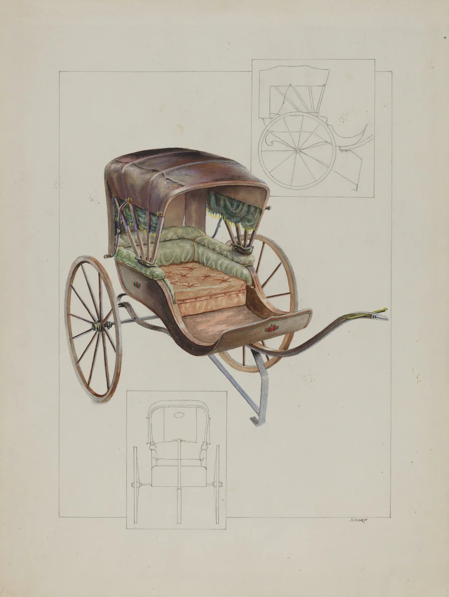 Baby Buggy by Floyd R. Sharp, index of american design, 1937