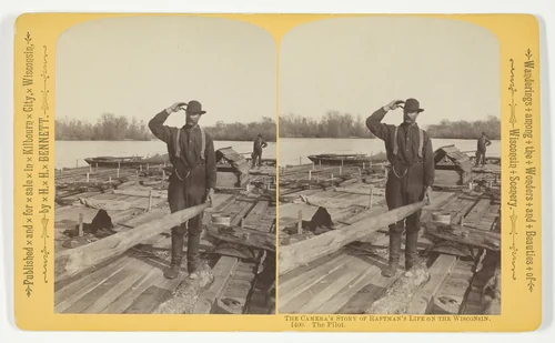 The Pilot, from the series "The Camera's Story of Raftman's Life on the Wisonsin" by Henry Hamilton Bennett, photograph, 1886
