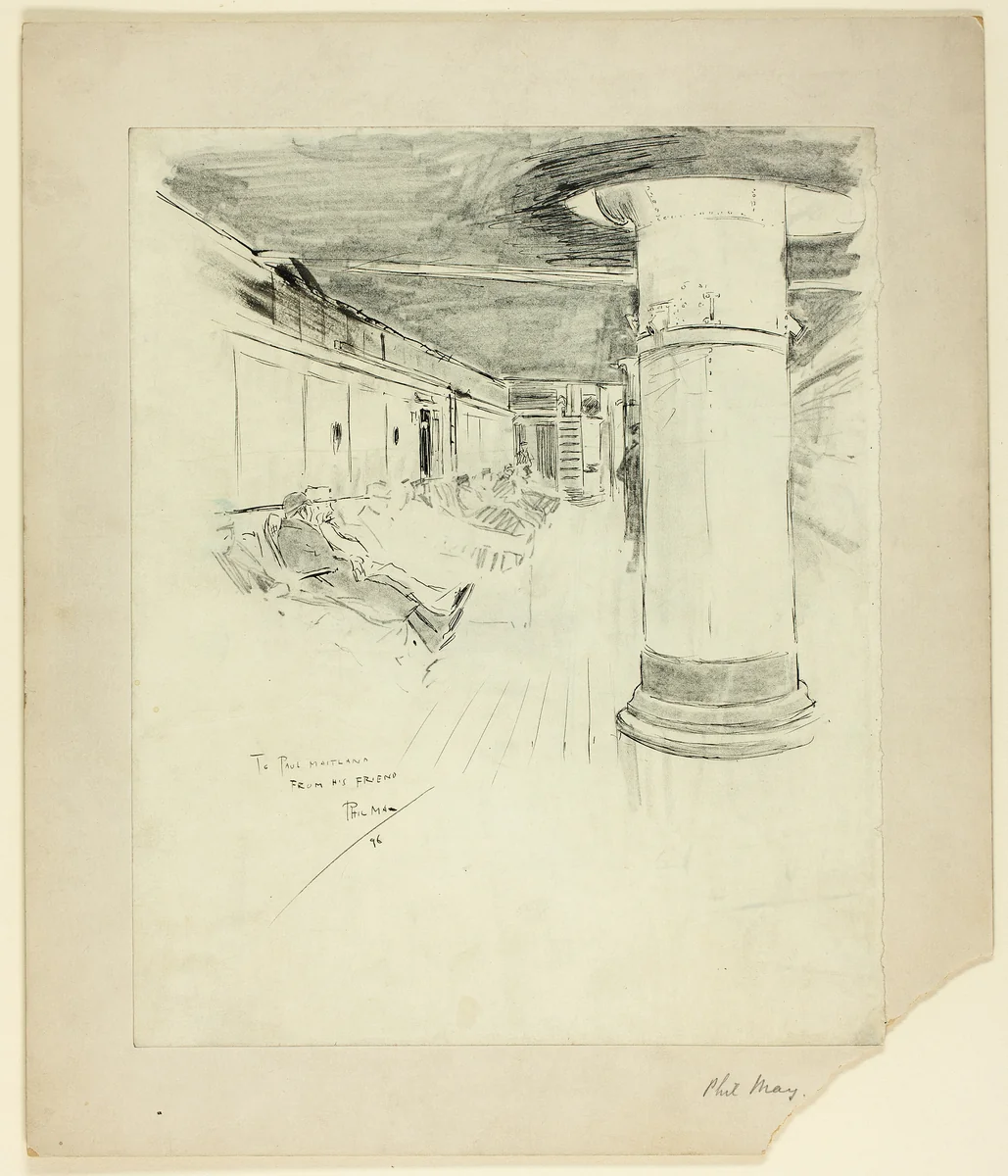 Deck of Steamer by Philipp William May, drawing, 1896