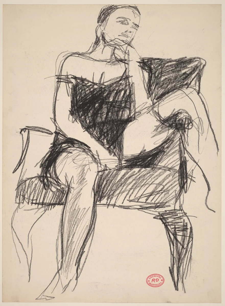 Untitled [woman seated in armchair] by Richard Diebenkorn, drawing, 1955-1967
