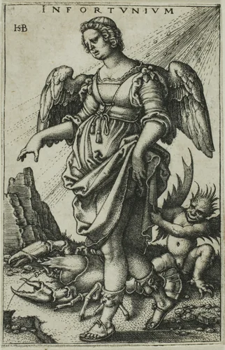 Misfortune by Sebald Beham, print, 1536-1546