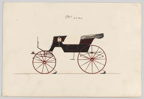 Design for Park or Cabriolet Phaeton, no. 3241 by Brewster & Co., drawing, 1876